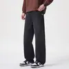 Jeans de Diseño High Street Americano para Hombre Otoño/Invierno 2026 Marca de Moda Rectos Sueltos Pierna Ancha Pantalones Negro-Gris