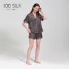 22 Mumi Pijama de Seda Peso Pesado Feminina Manga Curta Shorts Novo Conjunto de Verão 100% Seda de Amoreira Roupa de Casa Atacado