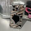 Funda para teléfono con diseño de lazo de espejo adecuada para iPhone 17 Pro Max con patrón de ondas, sensación de alta gama Apple 16, agujero grande 14/15 X