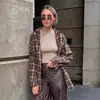 2025 Estación Europa Transfronterizo Primavera Retro Camisa a Cuadros Mujer Diseño Largo Sentido Base Camisa a Cuadros Holgada