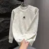 Moletom Masculino Outono 2025 Gola Redonda Bordado Casual Tendência Marca Tie-Dye Estilo Coreano Casual Tendência Camada Base de Alta Qualidade