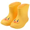 Fengqingfan Impermeables Elásticos Boca Amarilla Patito Botas de Lluvia para Niños Niños y Niñas Botas de Lluvia para Bebé Niños Pequeños Zapatos de Goma para Agua Zapatos de Agua para Niños