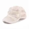 Boné de Baseball Pelúcia Feminino Inverno Plus Veludo Espessado Quente Chapéu de Inverno Cor Gradiente Exterior Boné de Baseball de Pelo Sintético de Visão Falsa Chapéu de Inverno