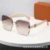 Óculos de Sol Femininos 2025 Novo Sem Aro Luxo Leve High-end Europeus e Americanos Populares na Internet Moda Óculos de Sol Anti-ultravioleta