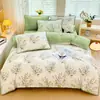 Conjunto de cama de quatro peças de flanela de leite 100% algodão, espesso e quente, para outono e inverno, conjunto de cama de flanela de leite 100% algodão para bebê, oferta especial