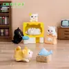 Paisaje en miniatura, figura de gatito creativo y adorable acostado, accesorio de decoración DIY para casa de muñecas de jardinería, pequeño adorno de escritorio