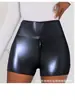 Amazon Wish Transfronterizo Pantalones Cortos de Cuero Europeos y Americanos Ajustados para Mujer Imitación de Cuero PU Mate de Cintura Alta Sexy Pantalones Sexy
