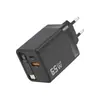 Cargador con Cable Retráctil de 65W Cargador Tipo-C con Cable Retráctil de 65W Certificado CE Adaptador Dual de 65W con Cable