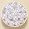 Cuentas Perforadas de Imitación Perla ABS, Perlas Ovaladas de Alto Brillo, Joyería Hecha a Mano para DIY, Pulseras, Collares, Accesorios con Cuentas