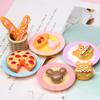 Cesta de bambú de resina para comida y juegos, plato pequeño, simulación de pan, combinación de crema y pegamento, accesorios para casa de muñecas DIY