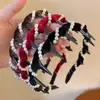 Diadema Ondulada de Gama Alta, Diadema Negra de Moda, Elegante Textura Estilo Chanel, Diadema Antideslizante Dentada, Accesorio para el Cabello