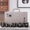 Juego de té de fábrica traje caja de regalo caja vacía gran capacidad vintage cerámica taza de té caja de embalaje creativa caja de cuero regalo buen producto