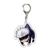 Atacado de Anime Jujutsu Kaisen Mercadoria de Anime Feito por Fãs Versão Q Chaveiro Acrílico Transparente Pingente para Mochila de Estudante