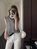 Pieza Versátil~ Úsala Sola o como Capa Base, Estilo Relajado, Camiseta sin Mangas Rayada Adelgazante para Mujer, Nuevo Modelo Primavera/Verano 2026 H032903
