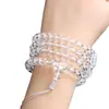 Pulsera Multicolor de Cristal Blanco Natural Grado 7A con 108 Cuentas, Cuentas Sueltas Transparentes, Pulsera de Tres Círculos para Hombres y Mujeres