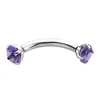 Anillo para Ceja de Aleación de Titanio F136 con Rosca Interna Anillo para Ceja de Doble Punta con Barra Curva de Diamante para Mujeres Hombres y Mujeres Europeos y Americanos Mismo Estilo Uña para Ceja Venta al por Mayor