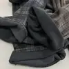 Pantalones Retro a Cuadros Gruesos con Forro de Polar para Mujer, Cintura Elástica, Corte Holgado, Casual, Versátiles, Pantalones Rectos Adelgazantes, Nuevos para Otoño e Invierno