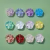 Contas de Vidro Gelatina Bicolor de 15mm Contas Soltas de Flor Gêmea Material para Pulseiras e Brincos DIY Criativos Feitos à Mão