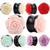 Flor de acrílico rosa para orelha expansão de orelha joias para piercing corporal vendas europeias e americanas popular no Ebay Amazon