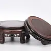 Jarrón de Madera Maciza, Soporte Redondo de Cerámica para Macetas, Adorno de Bonsái, Tetera, Tanque de Agua de Ébano Negro, Bandeja, Base para Manualidades, Soporte
