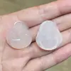 Pendente de Buda de Ágata Branca Natural Atacado, Pingente de Buda da Felicidade de Calcedônia Amarela Cristal de Gelo, Pingente de Buda Maitreya Multicolorido para Mulheres