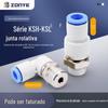 KSL8-02 de alta velocidade articulação rotativa cotovelo pneumático tubo de ar plugue rápido conector rápido direto KSH6-01/10-03