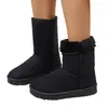 2026 Botas de Nieve Europeas y Americanas para Mujer de Comercio Exterior, Botas de Nieve de Caña Alta, Botas para Mujer de Tallas Grandes, Botas Largas con Forro de Lana y Engrosadas, Venta al por Mayor