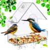 Suministros para Colgar Mascotas Transfronterizos Alimentador de Pájaros de Acrílico Transparente Ventosa Loro Guacamaya Alimentador de Pájaros para Exteriores