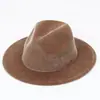 Chapéu de feltro de cor sólida de origem transfronteiriça, chapéu de jazz retrô britânico, chapéu de cavalheiro de aba plana para homens e mulheres, chapéu de topo plano da Amazon