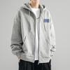 Sudadera tipo cárdigan chaqueta gris oscuro para hombre 2026 Nueva marca moderna de primavera y otoño Ropa para hombre Ropa holgada de forro polar para estudiante