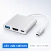 Estación de Acoplamiento 3 en 1 USB-C a HDMI, 4K@30Hz, Transmisión de Alta Velocidad USB 3.0, En Stock Transfronterizo