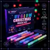 Set de Plumas de Pintura Corporal Luminosas UV Navideñas Marcadores Fluorescentes para Fiesta Cara Graffiti Set de Caja de Regalo