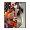 Funda Adecuada para Teléfono Móvil Samsung S24 S25Ultra Hoja de Arce A17 Funda de Cristal Comercio Exterior Borde Suave S26 Funda Protectora Negra A07