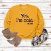 Amazon Cross-Border Outono e Inverno Tops Femininos Comércio Exterior Outono e Inverno Sim Estou com Frio Estampado Casual Solto Moletom