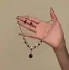 Collar de Cadena para Clavícula Estilo Palacio Retro con Flor Hueca de Pedrería, Borla de Gota de Agua, Conjunto de Accesorios de Moda de Lujo Nicho