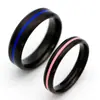 Anillos de Pareja Owello de Acero Estilo Coreano Mate Bicolor Rayado Anillo Guardián del Amor para Mujer Anillo de Felicidad Tendencia