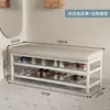 Banqueta para zapatos, Taburete para cambiarse los zapatos, Zapatero, Taburete de hierro para el hogar con cojín de bolsa suave de cuero, Banqueta larga para la entrada, Almacenamiento de lujo accesible, Nuevo estilo
