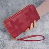 Carteira feminina antiga com zíper duplo, grande capacidade, casual, longa, nova, bolsa para celular, porta-moedas, bolsa para cartão, multicamadas