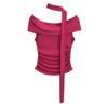 Top de camiseta sexy plisado sin hombros y espalda descubierta + conjunto de top corto de chica caliente con bufanda halter dos piezas camiseta