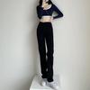 Outono Brown Jeans Feminino Estilo Coreano Estilo Retro Cintura Alta Calças Retas para Pai Estudantes Trendy Slimming