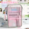 Bolsa mini porta-archivos de colores pastel con 5 cremalleras, alto atractivo estético, bolsa para guardar exámenes de estudiantes, bolsa de papelería portátil para estudiantes de primaria