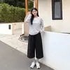Pantalones Anchos Lavados de Lyocell para Mujer, Nuevo Estilo de Otoño, Adelgazantes, Pantalones Rectos Ajustados, Pantalones Casuales Cortos para Mujer Petite