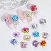 Joyas para uñas de celebridades de Internet, diamantes de imitación cuadrados gruesos con base puntiaguda, súper destellos, polvo de diamante de cristal de múltiples cortes de lujo, decoración para uñas a la luz de la luna que combina con todo.