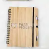 Caderno Espiral com Capa de Madeira Gravada a Laser para Exportação de Comércio Exterior Caderno com Recorte para Menu de Restaurante