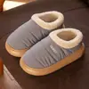 Pantuflas de Algodón para Pareja de Invierno para Mujer, Otoño e Invierno Hogar Interior Antideslizantes Forradas de Felpa Bolsillo en el Talón Zapatos de Algodón Cálidos para Usar Afuera