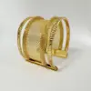 Joias Transfronteiriças Europeias e Americanas Padrão Geométrico de Metal Pulseira Aberta Moda Curva Lisa Pulseira Exagerada Atacado