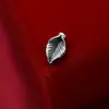 Plata de Ley S925 Textura Retro Colgante de Hoja Encanto de Hoja Cayendo Borla Tapa Cuerda Trenzada Hecha a Mano DIY Accesorios para Abalorios