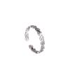 Anillo de Dedo Índice de Moda Tendencia Estilo Europeo y Americano para Pareja, Acero Inoxidable Ajustable Abierto Hueco Símbolo de Dólar Anillo de Acero de Titanio