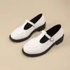 Sapatos Femininos de Salto Baixo 2026 Primavera Novo Estilo Francês Sola Grossa Mary Jane Estilo Britânico Sapatos de Mãe Bico Raso Tira Única Sapatos de Couro
