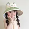 Sombrero de Protección Solar para Niños Primavera y Verano Sombrero de Protección UV para Niños y Niñas con Ala Ancha Animales de Dibujos Animados Sombrero Solar Delgado para Bebés